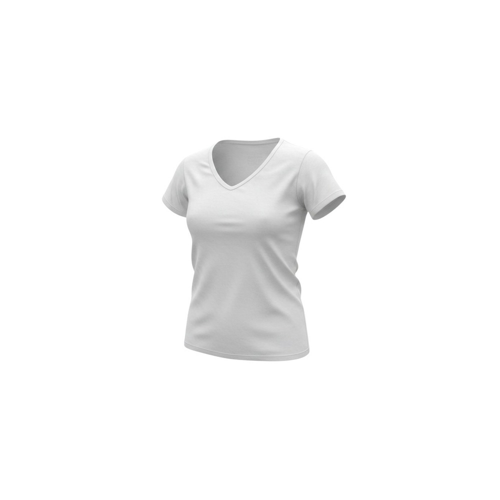 Zenana V-Neck T-Shirt Womens Medium White Short Sleeve Cotton Blend GT-5009